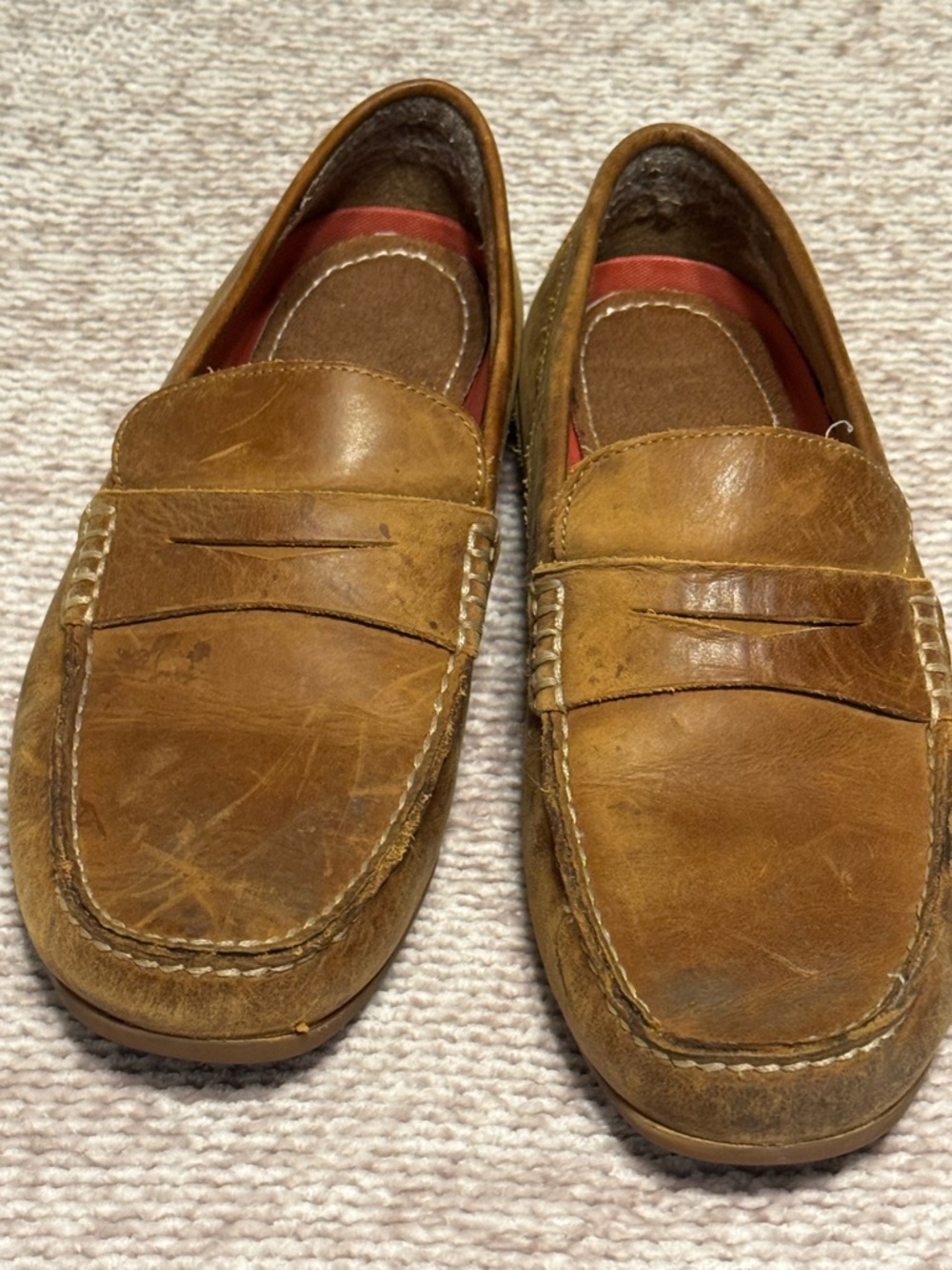 Florsheim Driver Tan Leather Loafers Men’s Casual Driving Shoes Size 10M